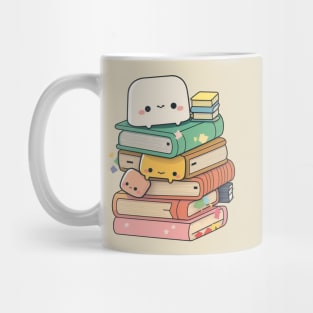 Whimsical Reading Buddy - Adorable Kawaii Character Design for Book Lovers Mug